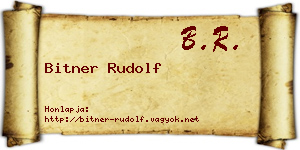 Bitner Rudolf névjegykártya