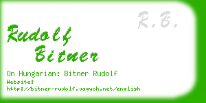 rudolf bitner business card